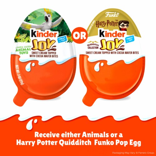 Kinder Joy Egg, Sweet Cream and Chocolatey Wafers Bits, Funko Pop Toy, Toy May Vary Perspective: back