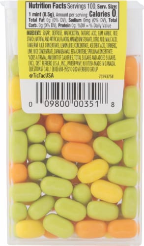 Tic Tac® Citrus Mix Flavored Hard Candy Mints Perspective: back