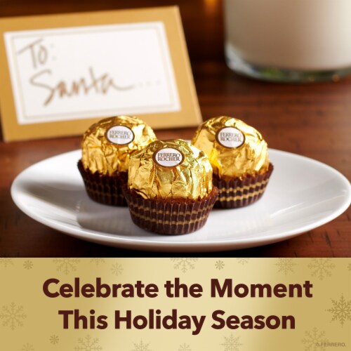 Ferrero Rocher Premium Gourmet Milk Chocolate Hazelnut Individually Wrapped Chocolates For Gifting Perspective: back