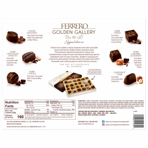 Ferrero Holiday Golden Gallery Signature Assorted Fine Chocolates Perspective: back