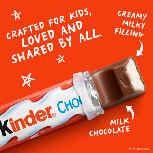 Kinder Chocolate Milk Chocolate Bar With Creamy Milky Filling Individually Wrapped Candy Perspective: back