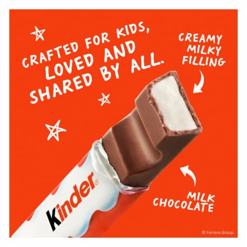 Kinder Chocolate Milk Chocolate Bars With Creamy Milky Filling Individually Wrapped Candy Perspective: back