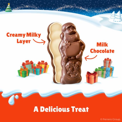 Kinder Chocolate, Hollow Santa Figure, Individually Wrapped, Great Stocking Stuffers, 3.8 oz Perspective: back