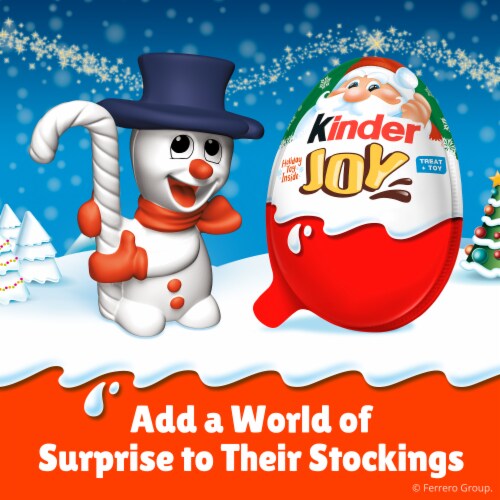 Kinder Joy Eggs, Treat Plus Toy, Sweet Creams and Crispy Chocolatey Bites, Individually Wrapped Perspective: back