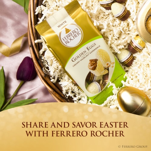 Ferrero Rocher Golden Eggs Premium Gourmet White Chocolate Individually Wrapped Great Easter Gift Perspective: back