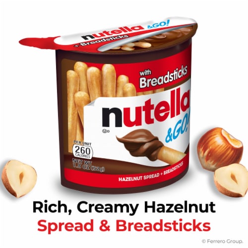 Nutella & GO! Hazelnut and Cocoa Spread with Breadsticks Stocking Stuffers Snack Cups Perspective: back