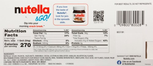 Nutella & Go! Hazelnut Spread & Multigrain Sticks Perspective: back