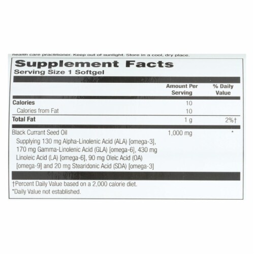 Health From The Sun Black Currant Oil Dietary Supplement - 1 Each - 60 SGEL Perspective: back