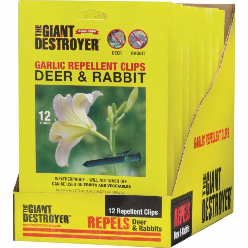The Giant Destroyer All Natural Garlic Deer & Rabbit Repellent Clips (12-Pack) Perspective: back