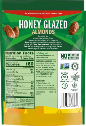 Emerald® Honey Glazed Almonds Perspective: back
