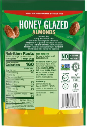 Emerald® Honey Glazed Almonds Perspective: back