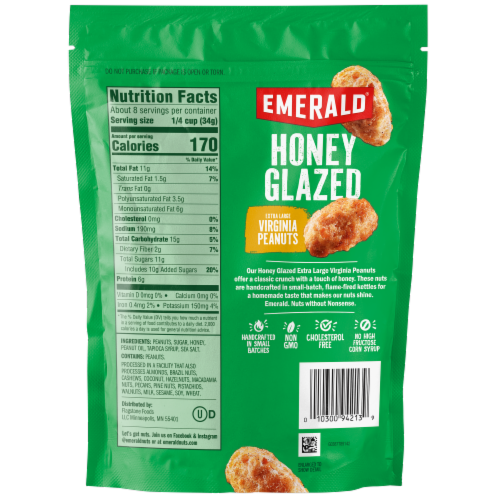 Emerald® Honey Roasted Virginia Peanuts Perspective: back