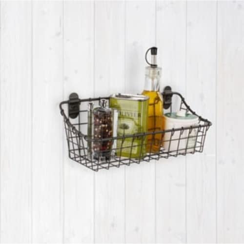 Spectrum Vintage Cabinet & Wall Mount Basket - Industrial Gray Perspective: back