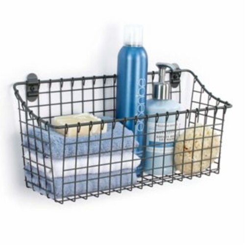 Spectrum Vintage Cabinet and Wall Mount Basket - Industrial Gray Perspective: back