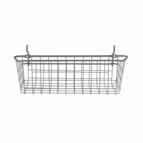 Spectrum Industrial Gray Pegboard Basket and Hook Station Perspective: back