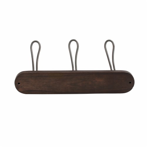 Spectrum Millbrook 3-Hook Rack - Natural/Silver Perspective: back