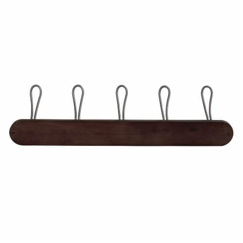 Spectrum Millbrook 5-Hook Rack - Natural/Silver Perspective: back