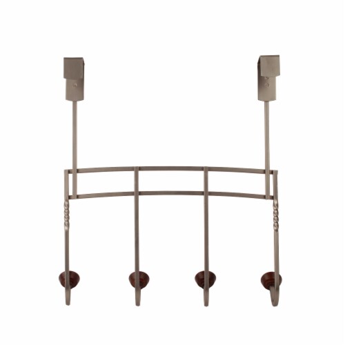 Spectrum Cambridge Over-The-Door 4-Hook Rack - Gray/Brown Perspective: back