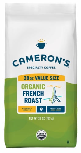 Cameron's Organic French Roast Rounded & Smooth Dark Roast Whole Bean Coffee Perspective: back