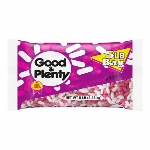 GOOD & PLENTY Licorice Fat Free Candy Bulk Bag Perspective: back