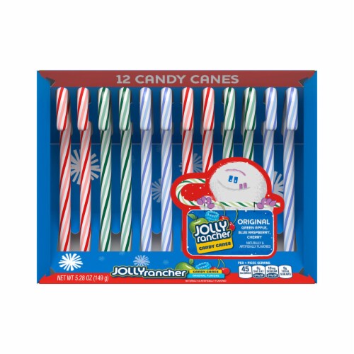 JOLLY RANCHER Assorted Fruit Flavored Christmas Candy Canes Box Perspective: back