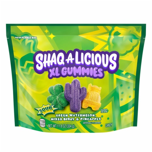 SHAQ-A-LICIOUS XL GUMMIES Sour Chewy Candy Bag Perspective: back