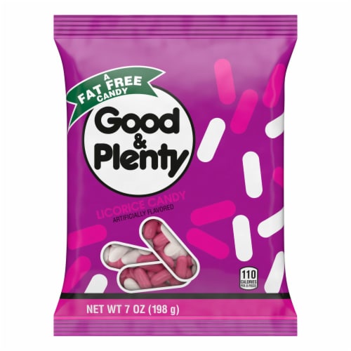 GOOD & PLENTY Licorice Fat Free Candy Bag Perspective: back