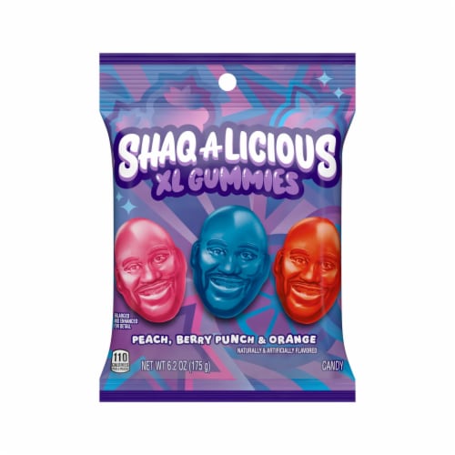 SHAQ-A-LICIOUS XL GUMMIES Original Flavor Chewy Candy Bag Perspective: back