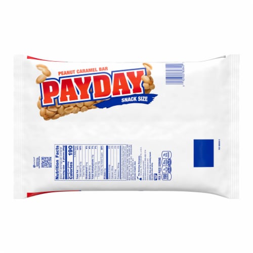 PAYDAY Peanut Caramel Snack Size Halloween Candy Jumbo Bag Perspective: back