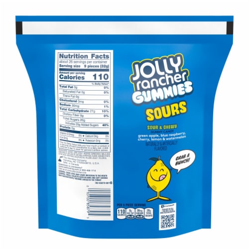 JOLLY RANCHER Gummies Sours Assorted Fruit Flavored Candy Family Pack Perspective: back