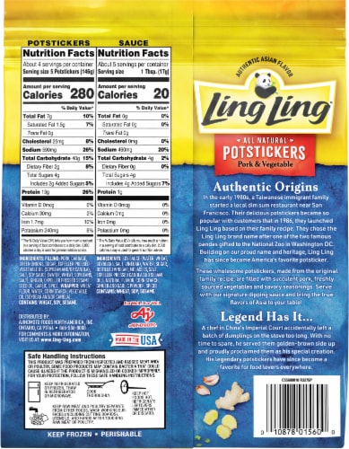 Ling Ling® Pork & Vegetables Potstickers Perspective: back