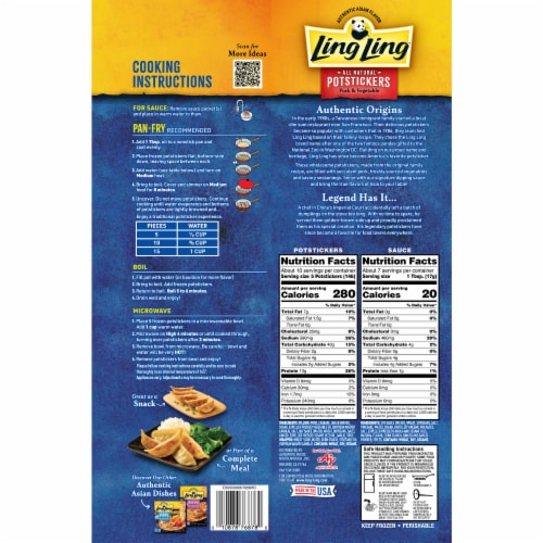 Ling Ling® Pork & Vegetable Potstickers Perspective: back