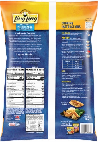 Ling Ling® All Natural Chicken & Vegetable Frozen Potstickers Perspective: back