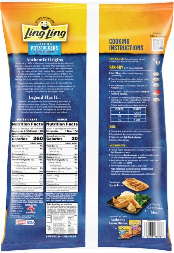 Ling Ling® All Natural Chicken & Vegetable Frozen Potstickers Perspective: back
