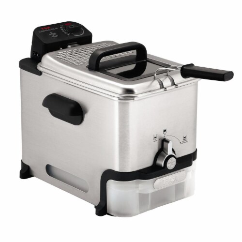T-fal EZ Clean Stainless Steel Deep Fryer - Silver/Black Perspective: back