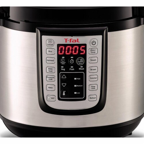 T-fal Electric Pressure Cooker - Silver/Black, 6 qt - Ralphs