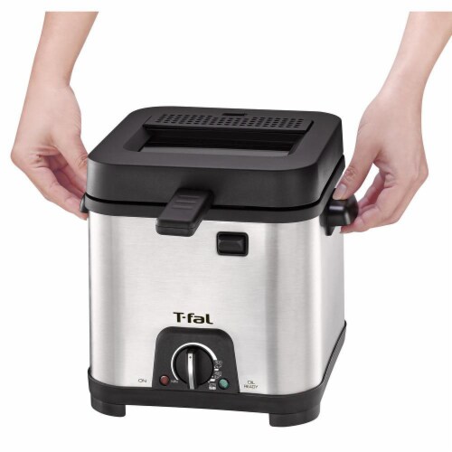 T-fal Compact Deep Fryer - Silver/Black Perspective: back