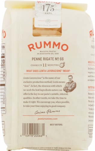 Rummo Penne Rigate No. 66 Pasta Perspective: back