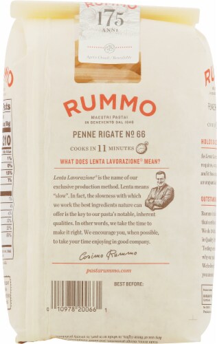 Rummo Penne Rigate No. 66 Pasta Perspective: back