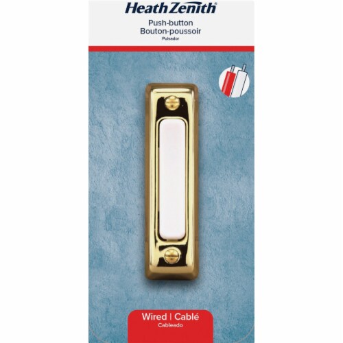 Heath Zenith Polished Brass Plastic Wired Pushbutton Doorbell Heath Zenith Polished Brass Plastic Wired Pushbutton Doorbell