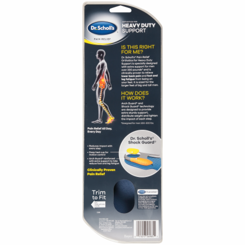 Dr. Scholl's Pain Relief Men's Orthotics for Heavy Duty Support Men's M Perspective: back