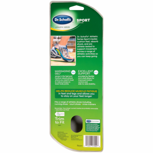 Dr. Scholl's Women's Sport Insoles with Massaging Ge Size 6-10 Perspective: back