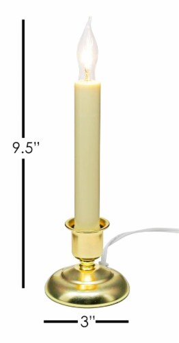 IMC Cape Cod B/O LED Window Candle w/ Sensor, Brass, 9.5  (Qty 1) Perspective: back