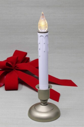 IMC Cape Cod B/O LED Window Candle w/ Timer & Wax Drips - Pewter, 9.5  (Qty 1) Perspective: back