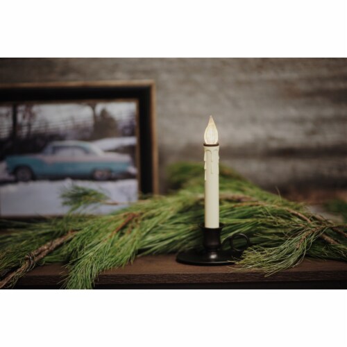 IMC Williamsburg B/O LED Candle & On/Off Sensor, Wax Drips - Ant. Bronze, 9 Perspective: back