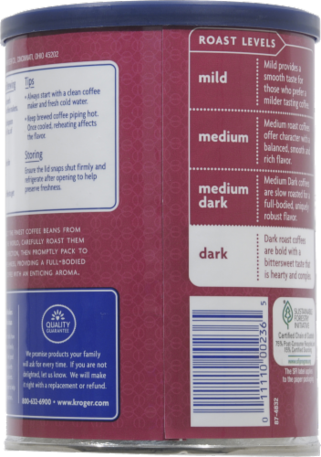 Kroger®  Premium Dark Roast Coffee Perspective: back