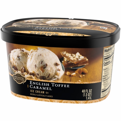 Private Selection® English Toffee Caramel Ice Cream Tub Perspective: back