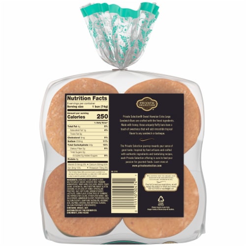 Private Selection® Extra Large Sweet Hawaiian Sandwich Buns Perspective: back