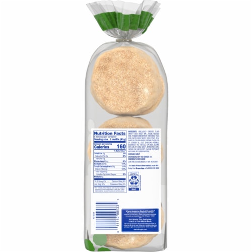 Kroger® Multigrain English Muffins Perspective: back