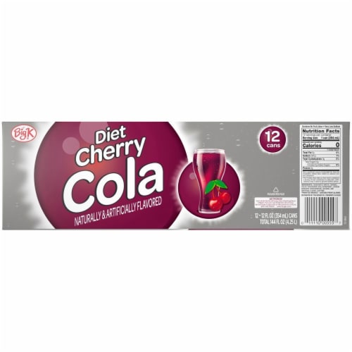 Kroger Big K® Diet Cherry Cola Soda Can Perspective: back